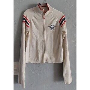 Vintage,Sweater Women XL,U.S.polo ASSN 1990,Full Zipper,short,cotton, Nylon,Span